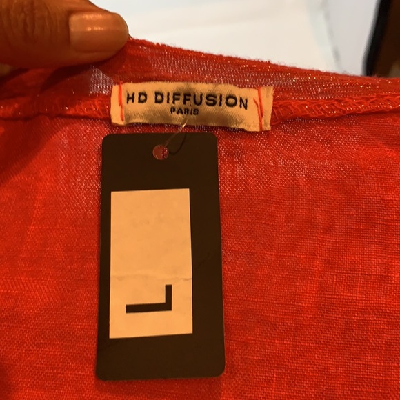 French pink linen blouse size L - Picture 14 of 16